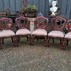 Klassieke Mahoniehouten Eetkamerstoelen Afm. 43x50 En 93 Cm thumbnail 2