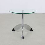 Postmoderne Bijzettafel Metaal & Glas, 1980s thumbnail 4