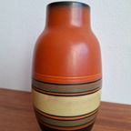 Vintage West Germany Vaas Oranje, Zwart thumbnail 8