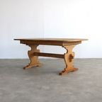 Brutalist Eettafel | Vintage Tafel | Eiken | Verlengbaar (2) thumbnail 5