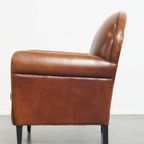 Comfortabele Schapenleren Art Deco Stijl Design Fauteuil Met Een Mooi Patina thumbnail 7