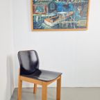 Vintage Schilderij Boot Havenzicht Op Doek ‘60 Mid Century thumbnail 3