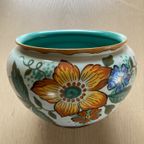 Antieke Gouds Plateel Bloem/sierpot thumbnail 3
