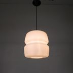 Vintage Hanglamp Met Opaline Glazen Bol, Jaren 60 thumbnail 9