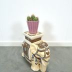 Porseleinen Olifant Plantentafel, Vintage Bijzettafel thumbnail 5