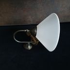 Vintage - Wandlamp - Messing - Opaline Kap - Beweegbare Kap thumbnail 4