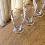 Set Of 4 Vintage Glasses Flower Foot thumbnail 6
