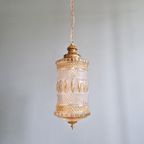 Grote Hanglamp Van Glas En Messing, Type Lantaarn, 1960 thumbnail 9