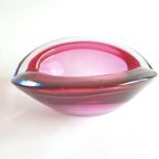 Vintage Murano Glas Asbak Roze Blauw thumbnail 6