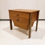 Sewing Cabinet With Reed Basket By Horn Collection, West Germany 1950S thumbnail 2