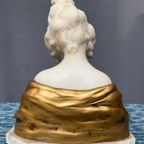 Alphonse Henri Nelson (1854–1919). Origineel Elegant Borstbeeld Van Marmer En Verguld Brons. thumbnail 6
