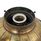 Art Deco/Early 30’S - Ceiling Mounted Lamp With Crystal Shade - Brass Base And Ceramic Socket thumbnail 8