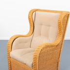 Vintage Italian Design Wicker Lounge Armchair / Fauteuil thumbnail 10