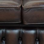 Luxe En Charmante 3-zits Rundleren Chesterfield Bank In Engelse Stijl thumbnail 10