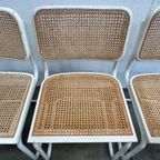 Zes Vintage Cesca Design Stoelen, Witte Uitvoering, 1980's thumbnail 5