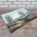 R. De Zaan - Schilderij Winterlandschap thumbnail 6