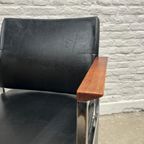 Midcentury Stoel, Chroom Zwart Hout - Industrieel Bauhaus thumbnail 3