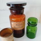 Apothekerspotten Stopflessen Vintage Bruinglas België thumbnail 3