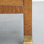 Antiek Art Deco Bureau Uit Begin 20e Eeuw Gemaakt Van Eikenhout In Amsterdamse School Stijl thumbnail 9