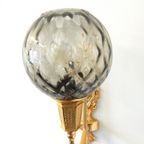 Vintage Wandlamp Lamp Jaren 70 / 80 Glas Goud thumbnail 6