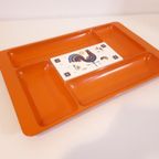 Vintage Hapjes Schaal Kaasplank Retro Oranje Jaren 70 thumbnail 2