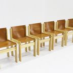 Vintage Ibisco Cognac Leren Eetkamerstoelen, Set Van 6 thumbnail 6
