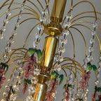 Vintage Grote Murano Kristallen Roze Druiven Kroonluchter Teardrop Frame thumbnail 11