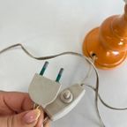 Vintage Tafellamp / Mini Lampje Met Oranje Voet / Chroom thumbnail 6