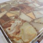 Vintage Salontafel Groot Epoxy Chroom Coffee Table Marble thumbnail 7