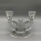 Kristallen Dubbele Kandelaar Beyer West Germany thumbnail 3