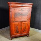 Brocante Hollandse Secretaire Kast – Begin 1900 – Rood thumbnail 5