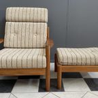 High Back Relax Chair With Hocker 1960S By Tarm Stole Denmark thumbnail 5