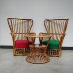 Set Of 2 Armchairs And Table, Design By Franco Albini For Bonacina, 1950s thumbnail 2