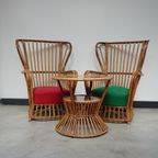 Set Of 2 Armchairs And Table, Design By Franco Albini For Bonacina, 1950S thumbnail 2