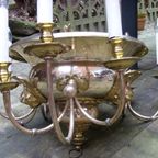 Antieke Verzilverde Godslamp, Kerk Lamp Met Engelen thumbnail 5