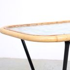 Vintage Rohé Rotan En Glas Salontafel, 1960s thumbnail 8