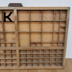 Brocante, Bruine Antieke Houten Letterbak, Wanddecoratie K thumbnail 9