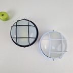 Vintage Simes Buitenlamp Wandlamp Metaal Glas ’80 Italy Nos thumbnail 9