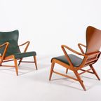 Architectural Swedish Mid-Century Modern Armchairs By Axel Larsson, 1950’S thumbnail 4