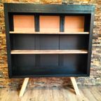 Zwarte Servieskast, Boekenkast, Displaykast thumbnail 2