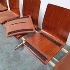 Teak Plywood Vintage Industrieel Retro Kerkbank 60S Design thumbnail 8