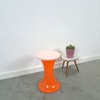 Kunststof Kruk Oranje Met Wit Nr. 4 Vintage thumbnail 8