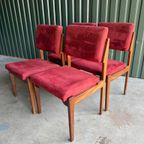 Set/4 Vintage Topform Teak Eettafel Stoelen thumbnail 7