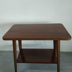 Vintage Plantentafel Bijzettafel Trolley Met Messing Inlay En Wieltjes thumbnail 14