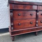 Antiek Engelse Mahonie 8 Ladenkast - Dressoir 180 Cm Breed thumbnail 16