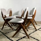 Louis Van Teeffelen Dining Chairs Set Of 6, Reupholstered thumbnail 9