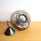 Vintage Rook Kleurige Glazen Hanglamp Met Chromen Montuur, Jaren 70. thumbnail 5