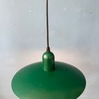 Kleine Groene Emaille Mid Century Schotel Hanglamp thumbnail 6