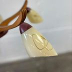 Vintage Rockabilly Luster / Hanglamp Met Hout / Opaline thumbnail 6