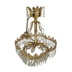 Chandelier - Hollywood Regency - Verguld - Kristal - 3E Kwart 20E Eeuw thumbnail 8
